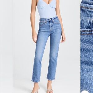 Levi’s 501 wedgie straight jeans in color Jazz Jive Sound